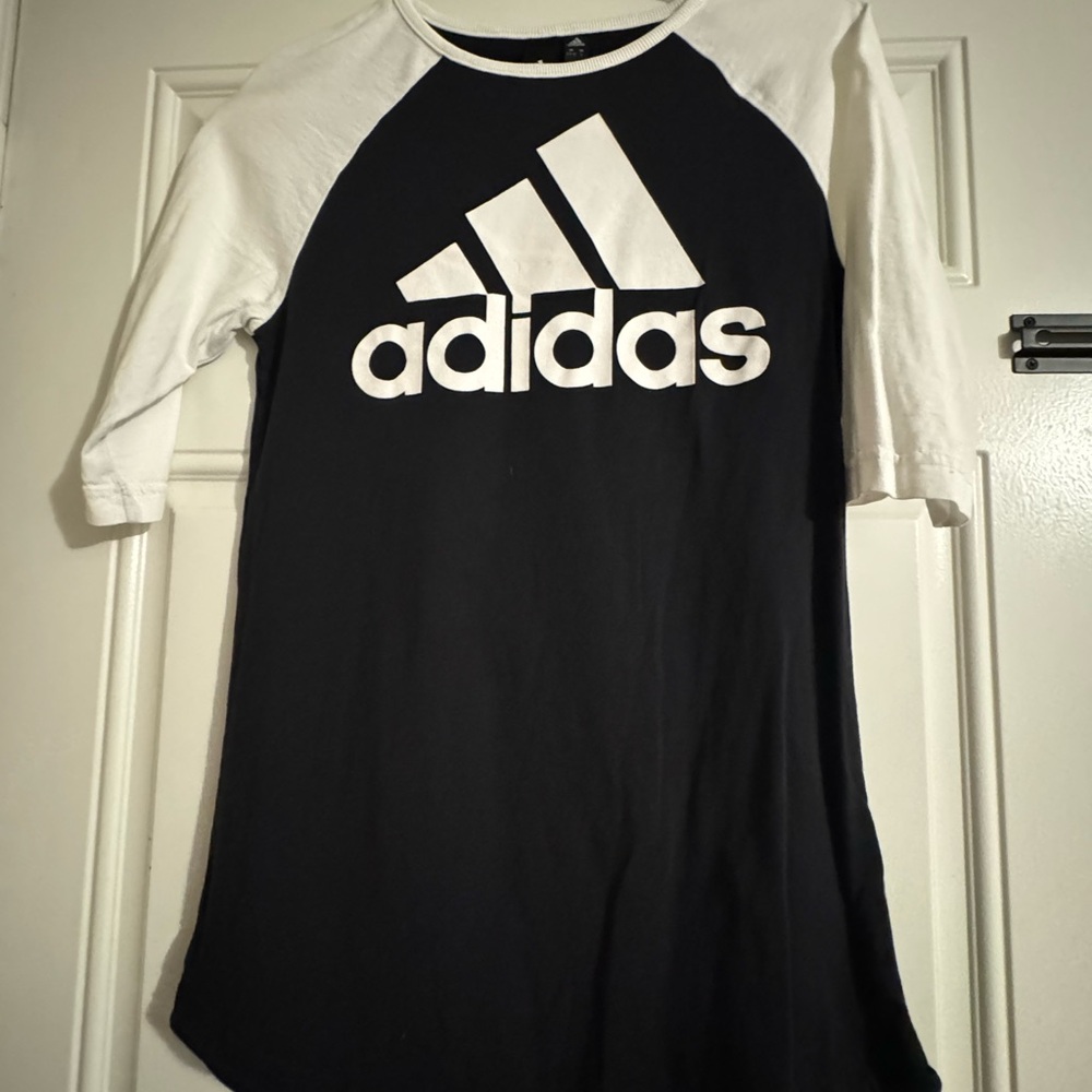 Adidas Women's Black and White Long Sleeve Tee